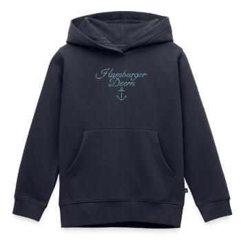 Hamburger Deern aus Hamburg - Kinder Premium Organic Hoodie - Navy - Vorne - AI Model Kid Male (0cm)