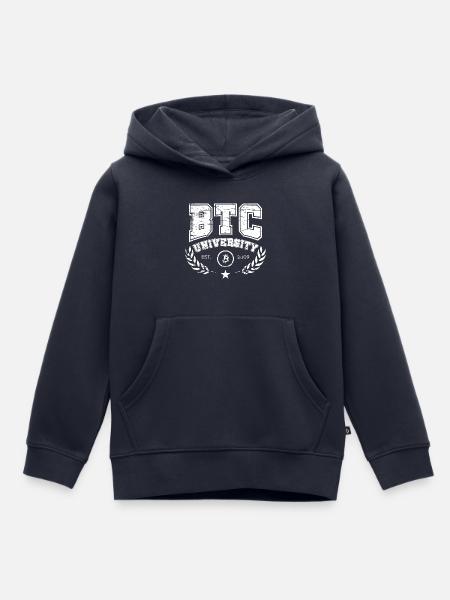 Bitcoin Logo University - Kinder Premium Organic Hoodie - Navy