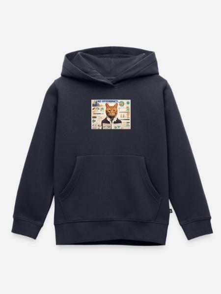 Infografik Katze - Kinder Premium Organic Hoodie - Navy