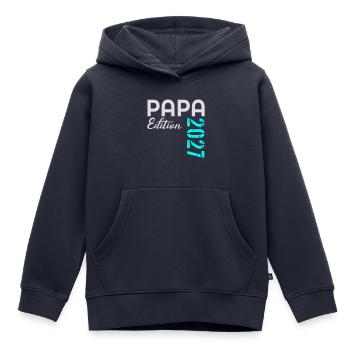 ÉDITION 2027 DU PAPA DU BÉBÉ - Sweat Premium à capuche enfant bio - bleu marine - Devant - AI Model Kid Male (0cm)