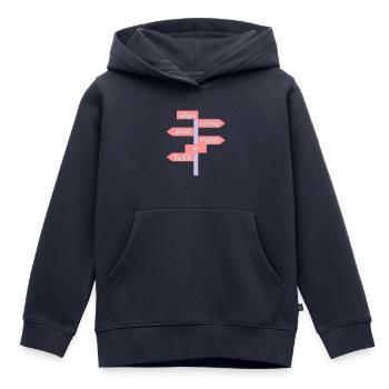 humour - Kids Premium Organic Hoodie - navy - Front - AI Model Kid Male (0cm)