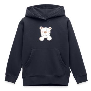 Doux ours je porte je nounours je nounours cadeau - Sweat Premium à capuche enfant bio - bleu marine - Devant - AI Model Kid Male (0cm)