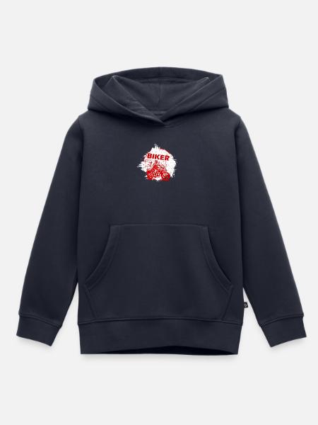 Red Biker Motorrad-Splash-Effekt - Kinder Premium Organic Hoodie - Navy