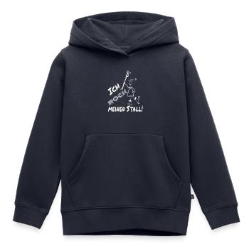 Frau Mistgabel Stall witzig - Kinder Premium Organic Hoodie - Navy - Vorne - AI Model Kid Male (0cm)
