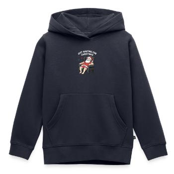 Schläfriger Weihnachtsmann lustig frohe Weihnachten - Kinder Premium Organic Hoodie - Navy - Vorne - AI Model Kid Male (0cm)