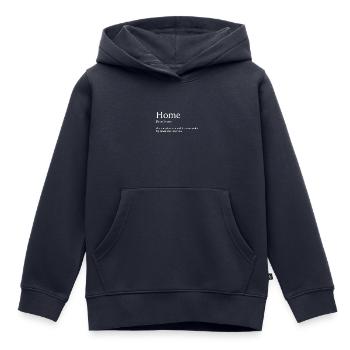 Home at home - Kids Premium Organic Hoodie - navy - Front - AI Model Kid Male (0cm)
