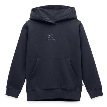 Nerd nerd - Sweat Premium à capuche enfant bio - bleu marine - Devant - AI Model Kid Male (0cm)