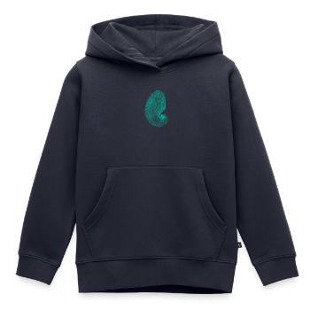 Blaugrün Abstraktes Schneckenmuster - Kinder Premium Organic Hoodie - Navy - Vorne - AI Model Kid Male (0cm)