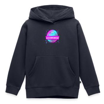 HERZLICHEN GLÜCKWUNSCH SPRÜCHE ANLASS GRATULATION - Kinder Premium Organic Hoodie - Navy - Vorne - AI Model Kid Male (0cm)