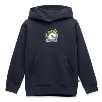Oiseau - Sweat Premium à capuche enfant bio - bleu marine - Devant - AI Model Kid Male (0cm)