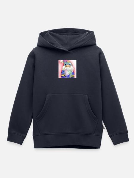 Bunter Weihnachtsmann mit Farbverlauf - Kinder Premium Organic Hoodie - Navy