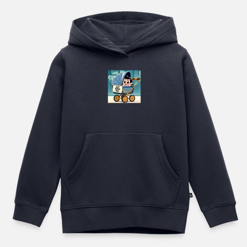 Just Born Boy - Sweat Premium à capuche enfant bio - bleu marine