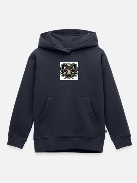 Aquarell Ziegenschädel - Kinder Premium Organic Hoodie - Navy