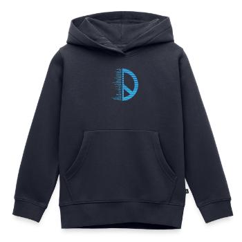 Pacifica - Peace - Kids Premium Organic Hoodie - navy - Front - AI Model Kid Male (0cm)