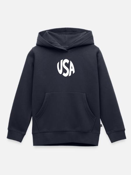 USA Großbuchstaben-Logo - Kinder Premium Organic Hoodie - Navy