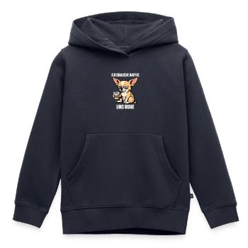 Ich Brauche Kaffee und Ruhe Chihuahua Chihuahuas - Kinder Premium Organic Hoodie - Navy - Vorne - AI Model Kid Male (0cm)