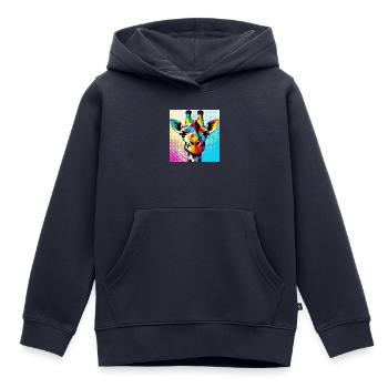 Giraffe Pop Art - Kids Premium Organic Hoodie - navy - Front - AI Model Kid Male (0cm)