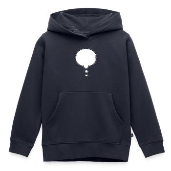 Denkblase used look - Kinder Premium Organic Hoodie - Navy - Vorne - AI Model Kid Male (0cm)
