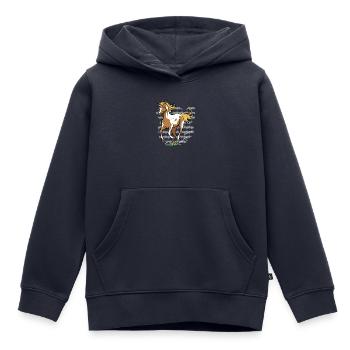 Running Horse - Kinder Premium Organic Hoodie - Navy - Vorne - AI Model Kid Male (0cm)