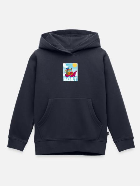 Buntes Bild eines lustigen Schleppers - Kinder Premium Organic Hoodie - Navy
