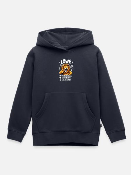 Sternzeichen Löwe Geschenk Eigenschaften lustig - Kinder Premium Organic Hoodie - Navy