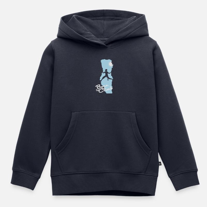 Escalade flex - Sweat Premium à capuche enfant bio - bleu marine
