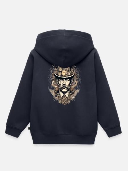 Steampunk Gentleman mit Uhren - Kinder Premium Organic Hoodie - Navy