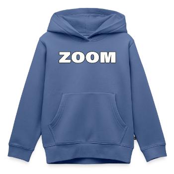ZOOM - Kinder Premium Organic Hoodie - Taubenblau - Vorne - AI Model Kid Female (0cm)