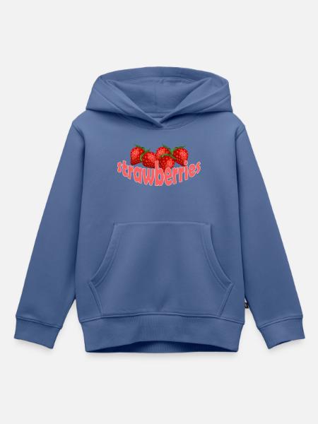 STRAWBERRIES - Kinder Premium Organic Hoodie - Taubenblau