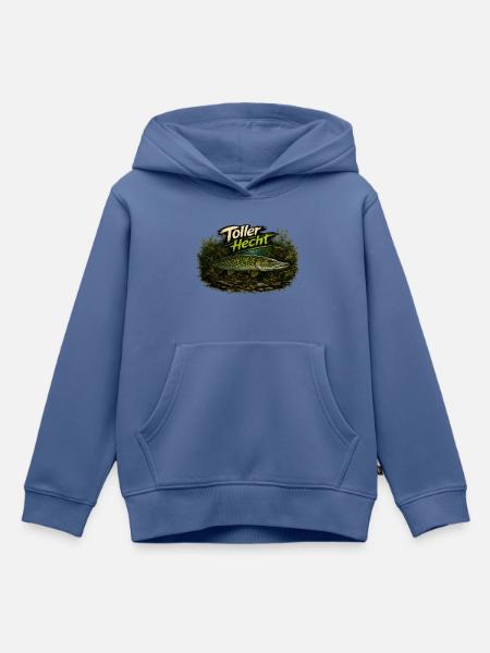 Toller Hecht – Deutscher Hecht | Angler - Kinder Premium Organic Hoodie - Taubenblau