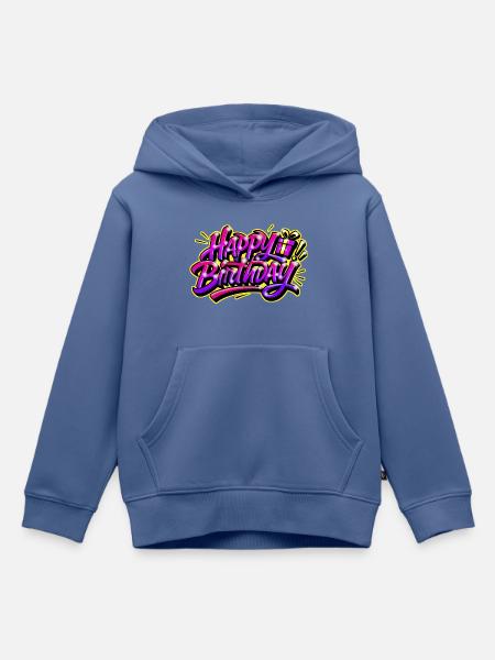 HAPPY BIRTHDAY GESCHENK PRINT GRAFF - Kinder Premium Organic Hoodie - Taubenblau
