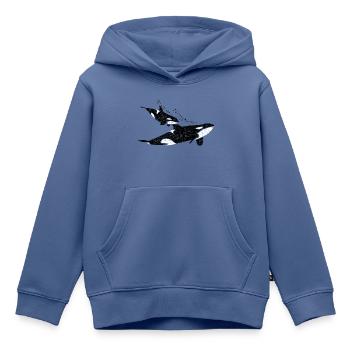 Orca Wal mit Orca-Baby - Kinder Premium Organic Hoodie - Taubenblau - Vorne - AI Model Kid Female (0cm)