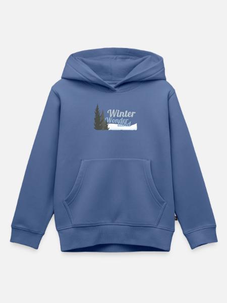 Winter Wonderland Trees - Kinder Premium Organic Hoodie - Taubenblau