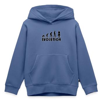 Evolution von Mensch zu Android - Kinder Premium Organic Hoodie - Taubenblau - Vorne - AI Model Kid Female (0cm)