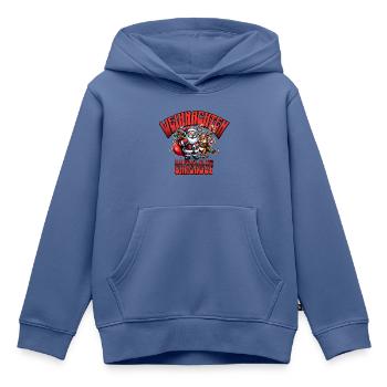 Weihnachtsausraster mit Weihnachtsmann & Rentier - Kinder Premium Organic Hoodie - Taubenblau - Vorne - AI Model Kid Female (0cm)