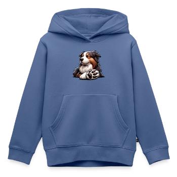 Australian Shepherd Aussie Aussiebesitzer Aussies - Kinder Premium Organic Hoodie - Taubenblau - Vorne - AI Model Kid Female (0cm)