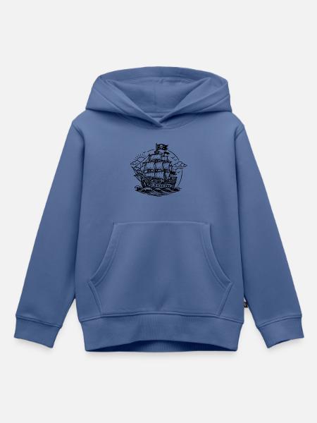 Piratenschiff - Kinder Premium Organic Hoodie - Taubenblau