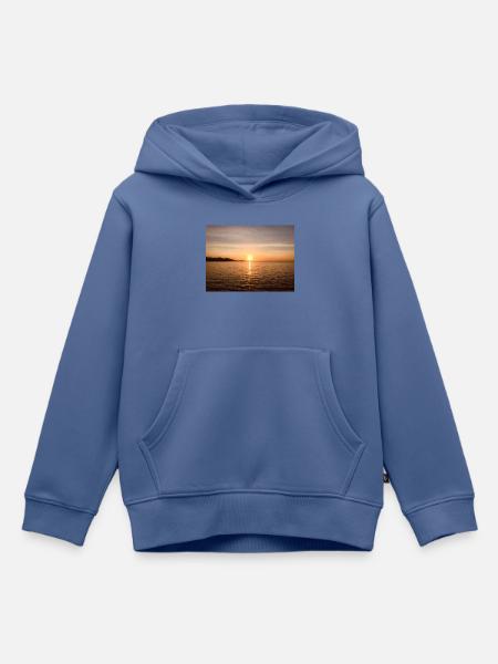 SUNSET - Kinder Premium Organic Hoodie - Taubenblau