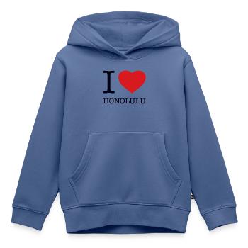 I love Honolulu - Kinder Premium Organic Hoodie - Taubenblau - Vorne - AI Model Kid Female (0cm)