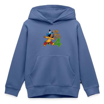 Yakari Ich Bin Schon Vier Geburtstagsdesign - Kinder Premium Organic Hoodie - Taubenblau - Vorne - AI Model Kid Female (0cm)