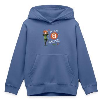 Robin Hood Schlitzohr Geburtstagsdesign 8 Jahre - Kinder Premium Organic Hoodie - Taubenblau - Vorne - AI Model Kid Female (0cm)