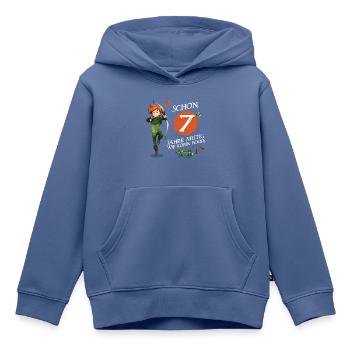 Robin Hood Schlitzohr Geburtstagsdesign 7 Jahre - Kinder Premium Organic Hoodie - Taubenblau - Vorne - AI Model Kid Female (0cm)