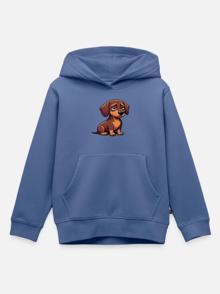 Dackel Dackelbesitzer Dackelhalter Dackelliebhaber - Kinder Premium Organic Hoodie - Taubenblau
