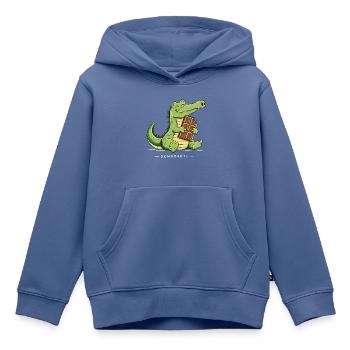 Schokodil Krokodil Schokolade Wortspiel Humor - Kinder Premium Organic Hoodie - Taubenblau - Vorne - AI Model Kid Female (0cm)