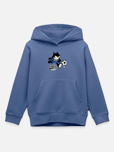 Felix The Cat Fußball-Design - Kinder Premium Organic Hoodie - Taubenblau