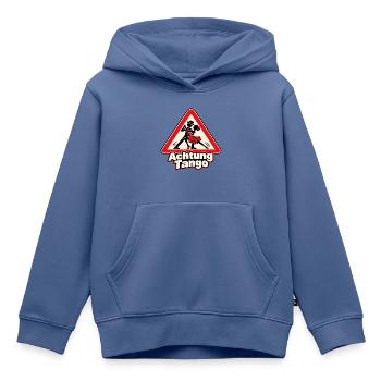 Achtung Tango – Tanzpaar im Warnschild - Kinder Premium Organic Hoodie - Taubenblau - Vorne - AI Model Kid Female (0cm)