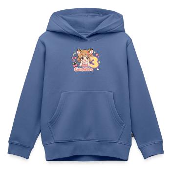 Cute Wild & 3 Leopard Girl Theme - Kinder Premium Organic Hoodie - Taubenblau - Vorne - AI Model Kid Female (0cm)