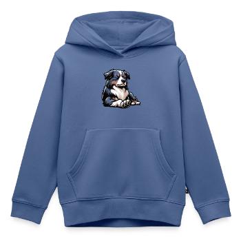 Australian Shepherd Aussie Aussiebesitzer Aussies - Kinder Premium Organic Hoodie - Taubenblau - Vorne - AI Model Kid Female (0cm)