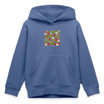 Erdbeeren Muster Beeren Sommer Botanisch Früchte - Kinder Premium Organic Hoodie - Taubenblau - Vorne - AI Model Kid Female (0cm)