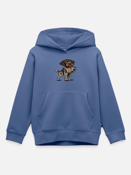 Deutsch Drahthaar Deutsch-Drahthaar Besitzer - Kinder Premium Organic Hoodie - Taubenblau